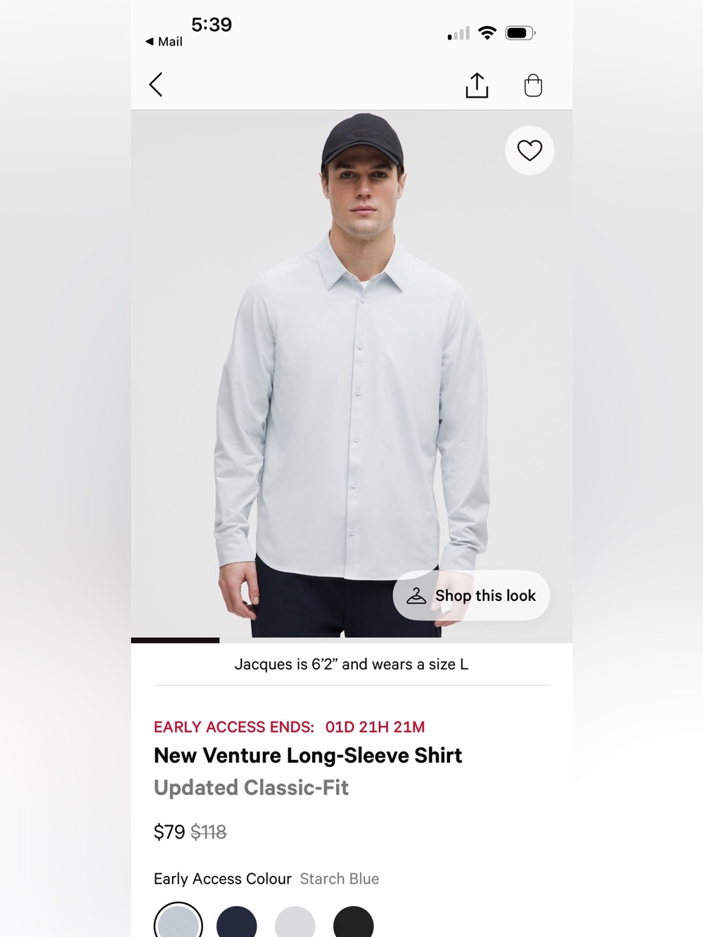Lululemon Men’s Button-Up Shirt